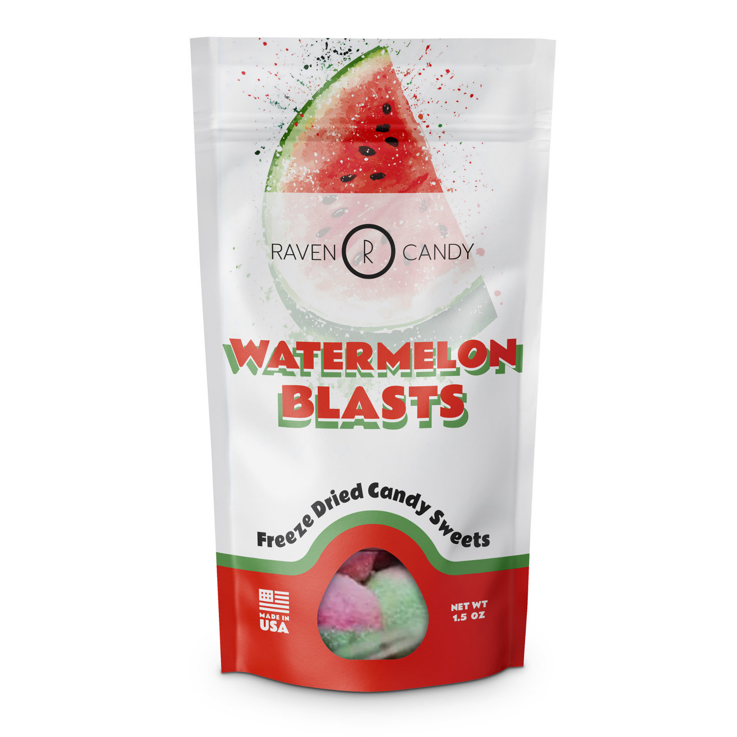 Raven Candy Watermelon Blasts Freeze Dried Candy 1.5 oz