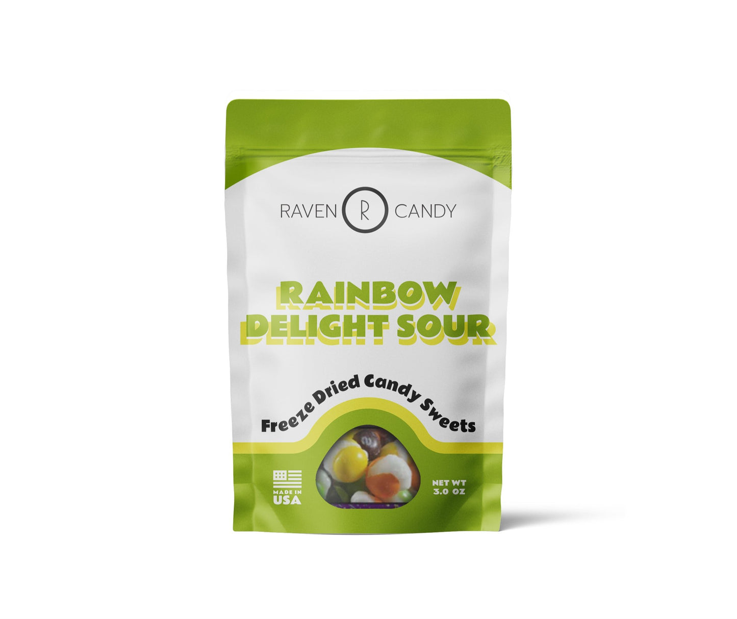 Raven Candy Rainbow Delight Sour Freeze Dried Candy 3 oz