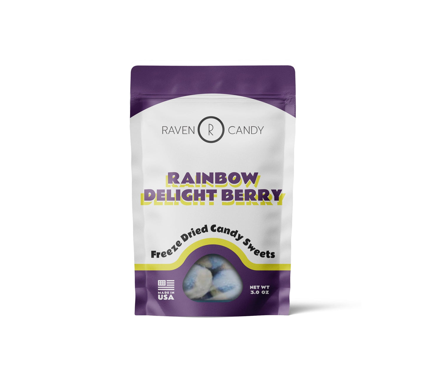 Raven Candy Rainbow Delight Berry Freeze Dried Candy 3 oz