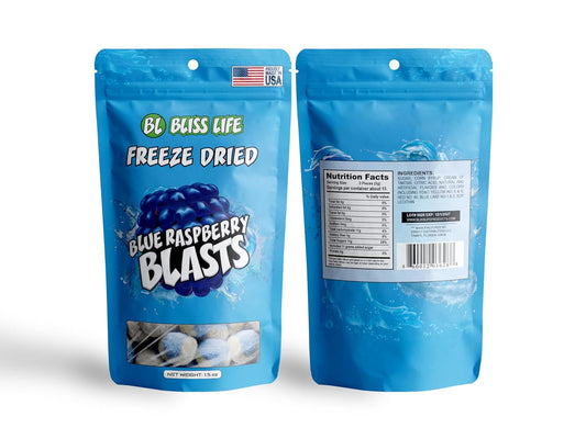 Bliss Life Blue Raspberry Blasts Freeze Dried Candy 1.5 oz