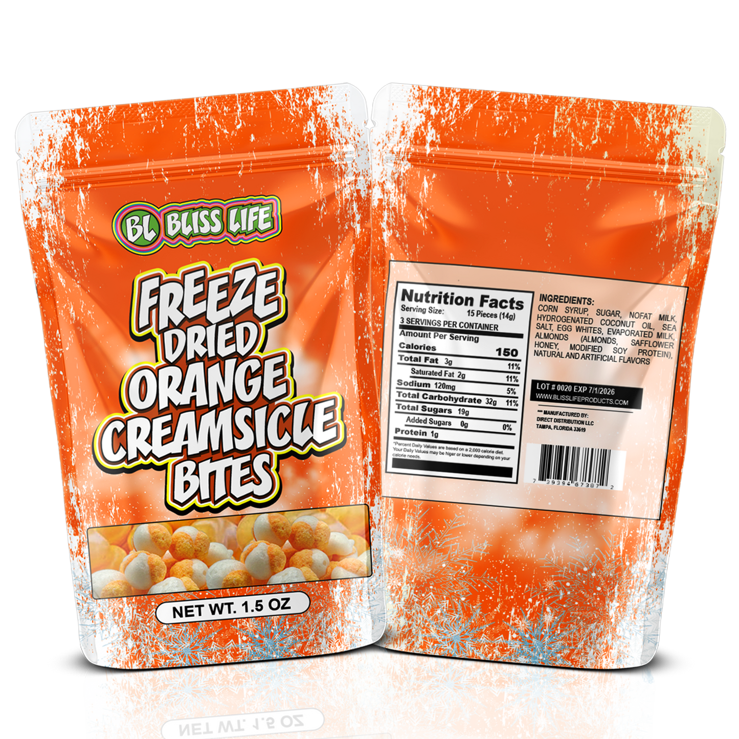 Bliss Life Orange Creamsicle Bliss Life Freeze Dried Candy Bites 1.5 oz