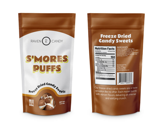 Raven Candy S'mores Puffs Freeze Dried Candy 1.5 oz