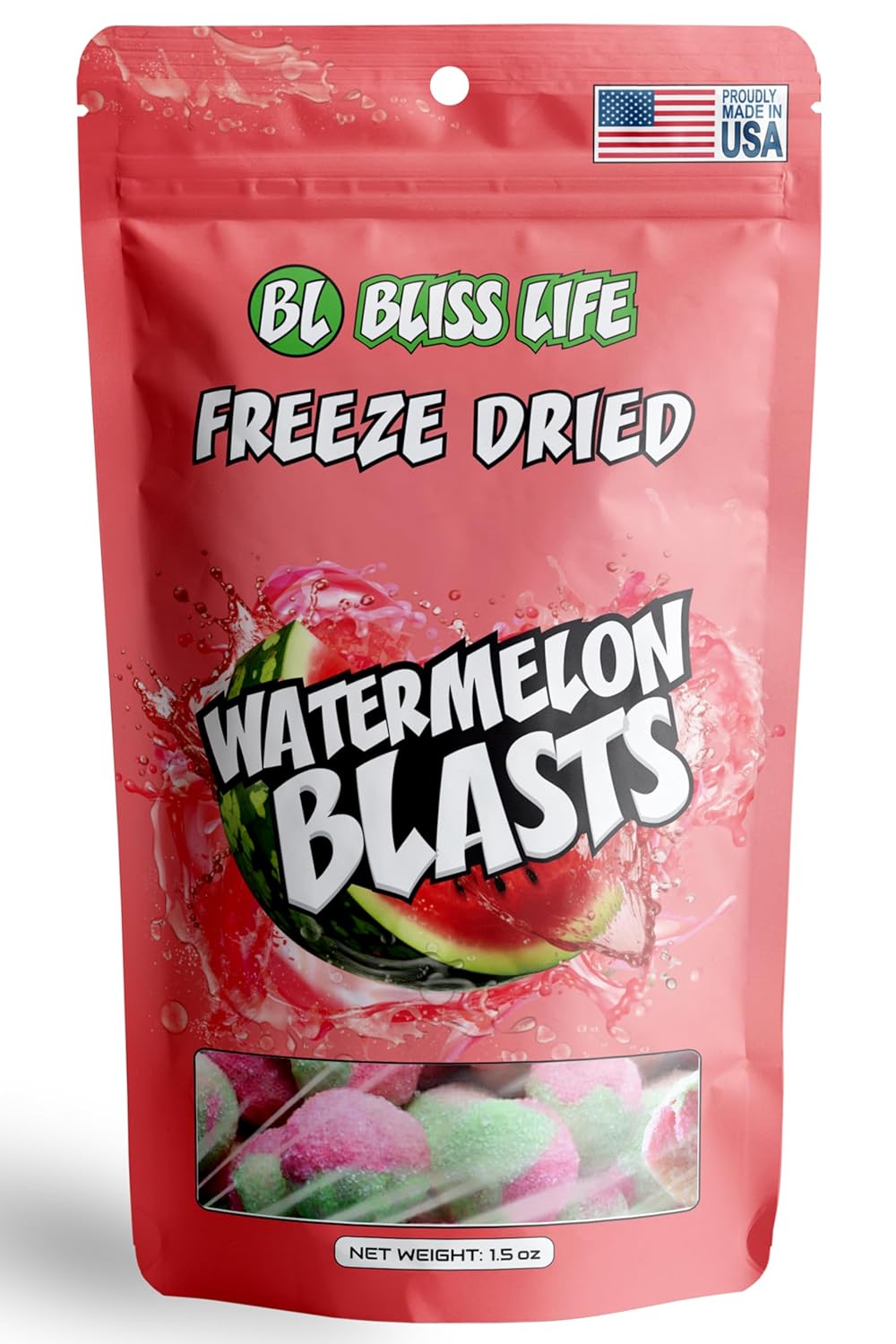 Bliss Life Watermelon Blasts Freeze Dried Candy 1.5 oz