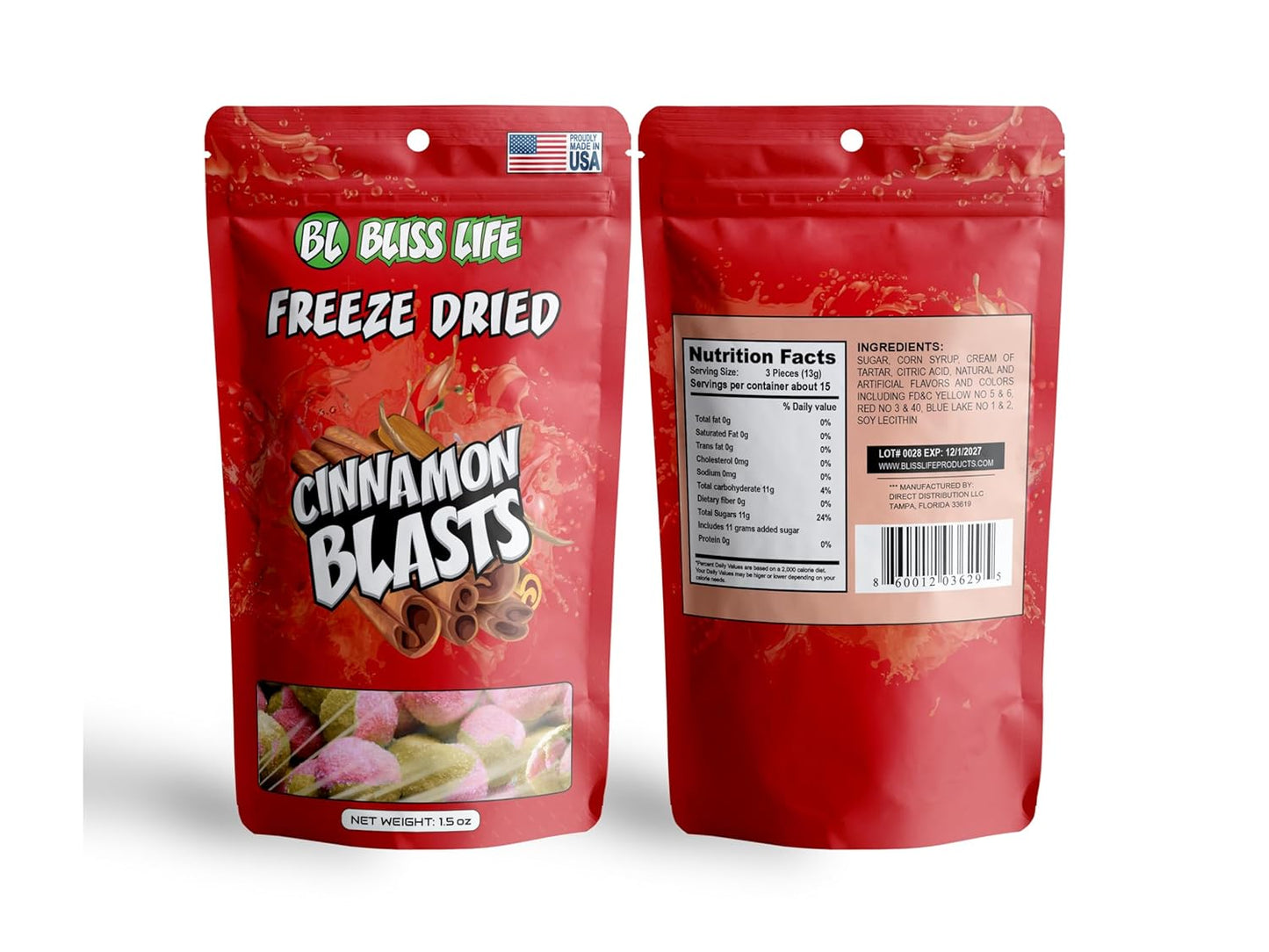 Bliss Life Cinnamon Blast Freeze Dried Candy 1.5 oz